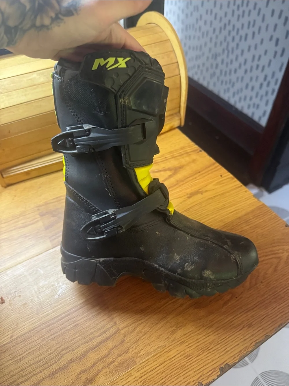 Kids Black and Yellow Waterproof Snow Boots